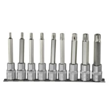 Juego de vasos con punta RIBE, 9 piezas, M5 a M14, a prueba de manipulaciones, longitud de entrada de ½', sobre raíl.