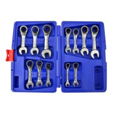 Juego de llaves de estrella de trinquete combinadas, 10 piezas, de 10 a 19 mm, versión corta