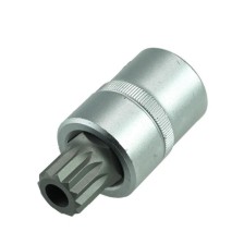 Llave de vaso estriada de 1/2' XZN M16 con orificio frontal - longitud 55 mm