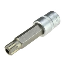 Llave de vaso estriada de 1/2' XZN M16 con orificio frontal - longitud 100 mm