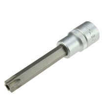 Llave de vaso Torx de 1/2' - T55 con orificio frontal - longitud 100 mm