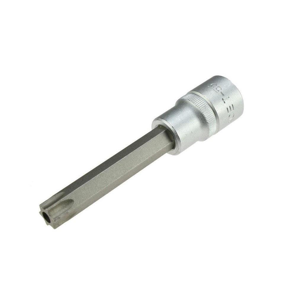 Llave de vaso Torx de 1/2' - T55 con orificio frontal - longitud 100 mm