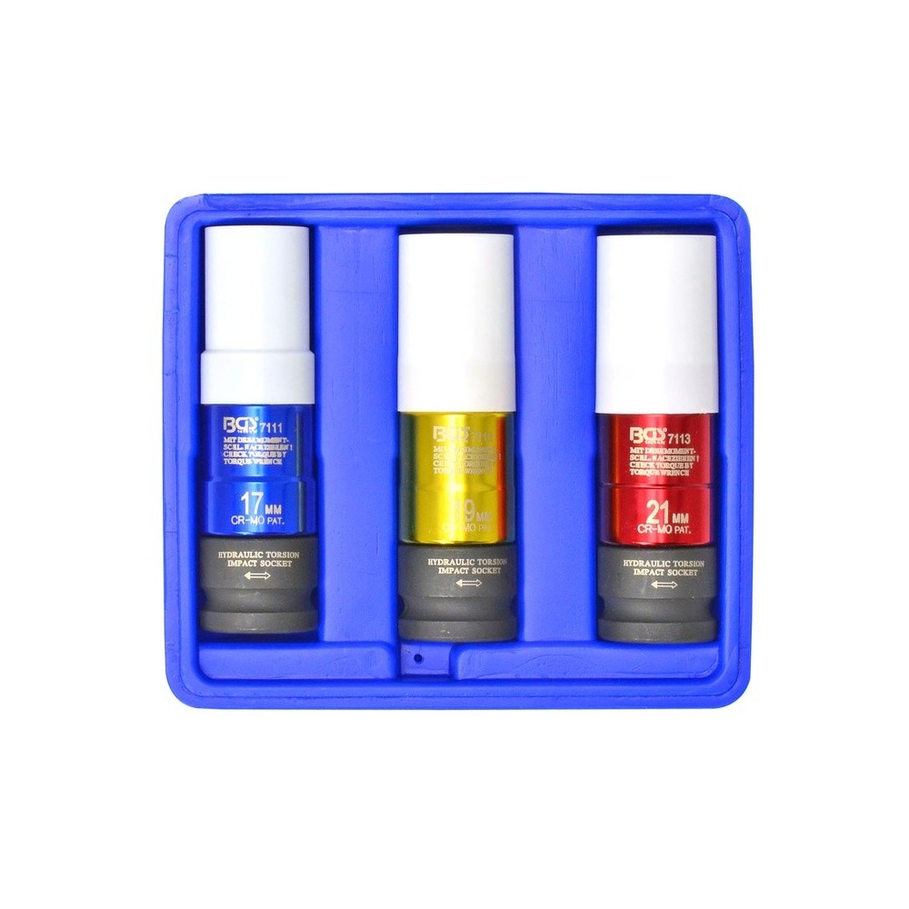 Vasos de torsión 115 Nm Juego de 3 piezas 17-19,21 mm