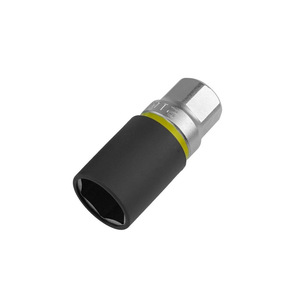 Vaso para tuercas de rueda con protección de plástico, SW 21, código de color amarillo, para llantas de aleación