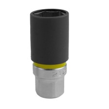 Vaso para tuercas de rueda con protección de plástico, SW 21, código de color amarillo, para llantas de aleación