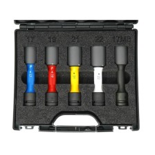 Juego de vasos de impacto XL ½', 5 piezas.