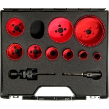 Surtido de sierras de corona universales de 19 a 64 mm con 2 mandriles