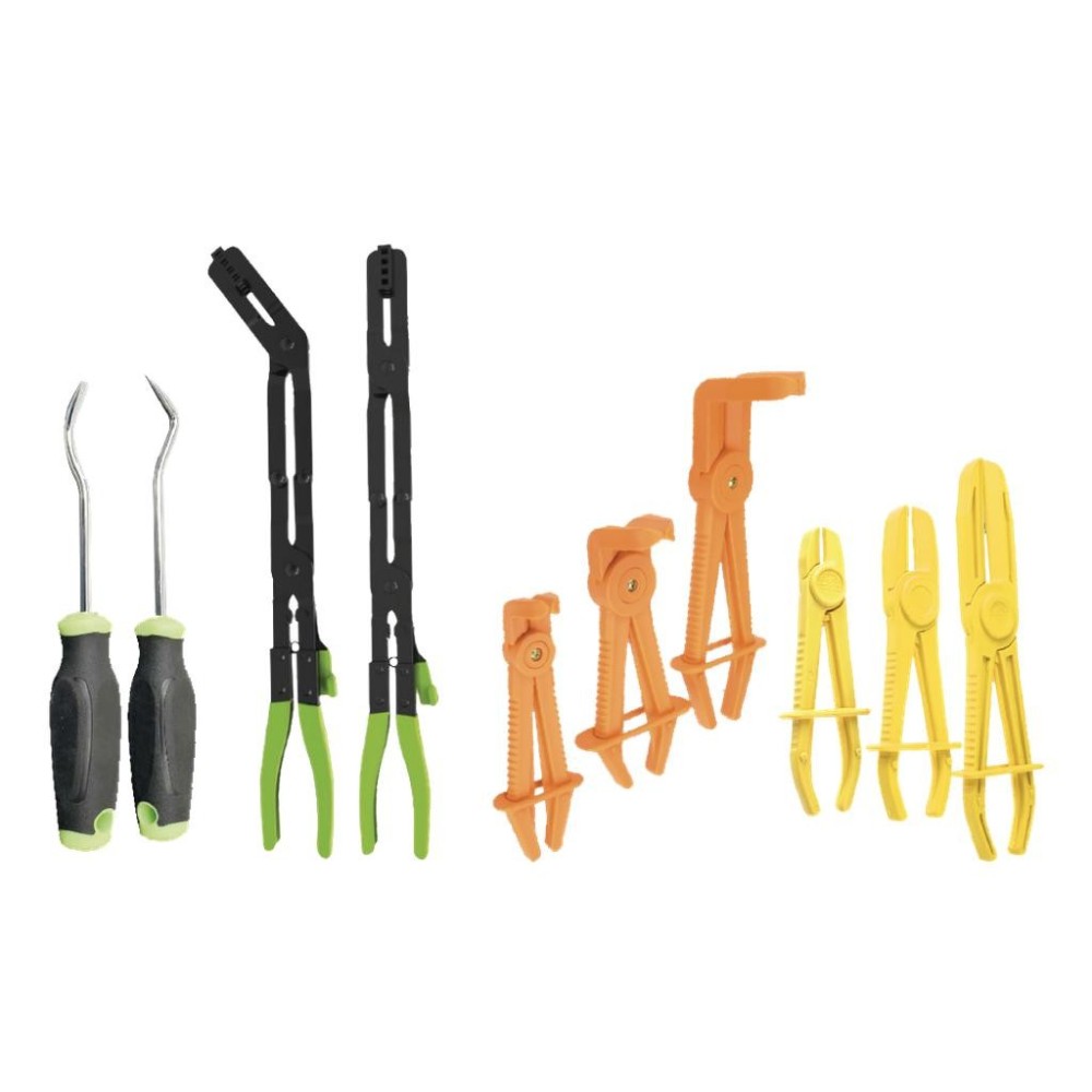 Juego de herramientas universales para desconexión y sujeción de mangueras