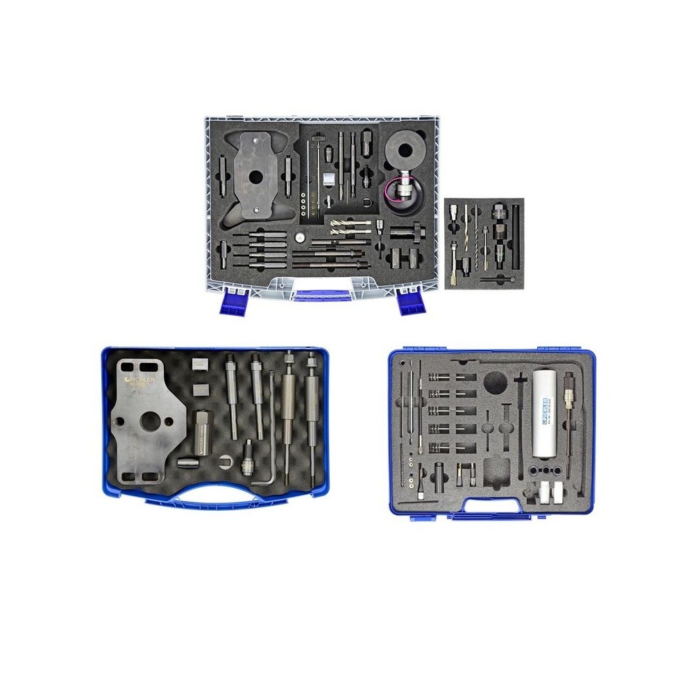 Kit de extracción de inyectores MOD. M9R y Sofim con cilindro hidráulico de 20 T que incluye limpieza del eje del inyector y de
