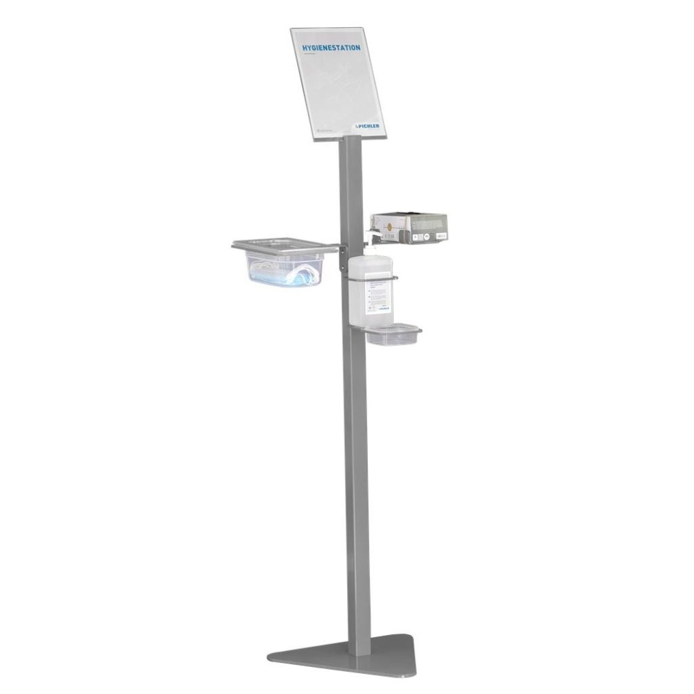 Estación de higiene 4 en 1 OFERTA con recubrimiento en polvo gris