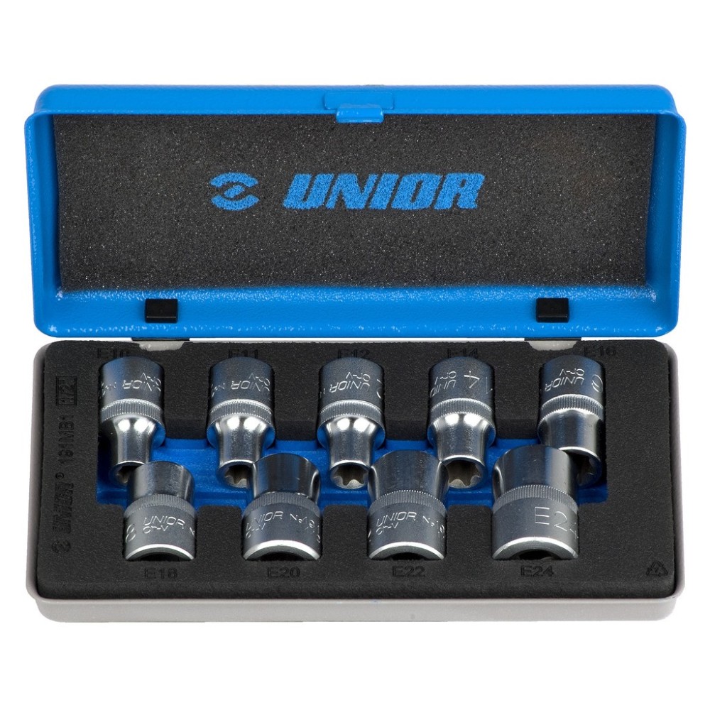 191MB1-Juego de vasos Torx de 1/2 en caja metálica-E 10 - E 24/9